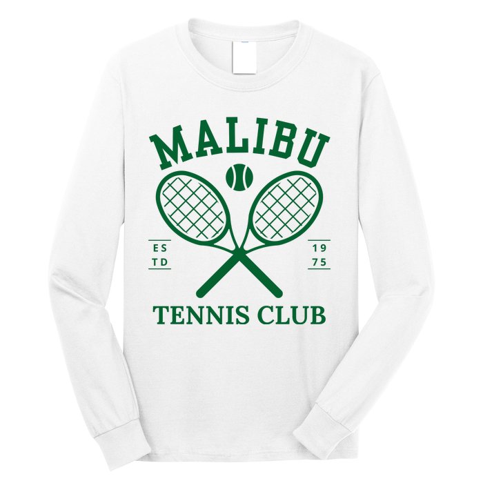 Malibu California Preppy Tennis Club Green Long Sleeve Shirt