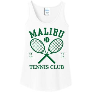 Malibu California Preppy Tennis Club Green Ladies Essential Tank