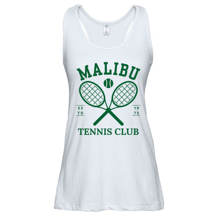 Malibu California Preppy Tennis Club Green Ladies Essential Flowy Tank