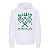 Malibu California Preppy Tennis Club Green Premium Hoodie