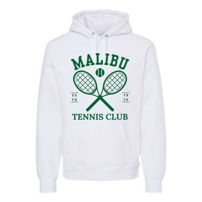 Malibu California Preppy Tennis Club Green Premium Hoodie