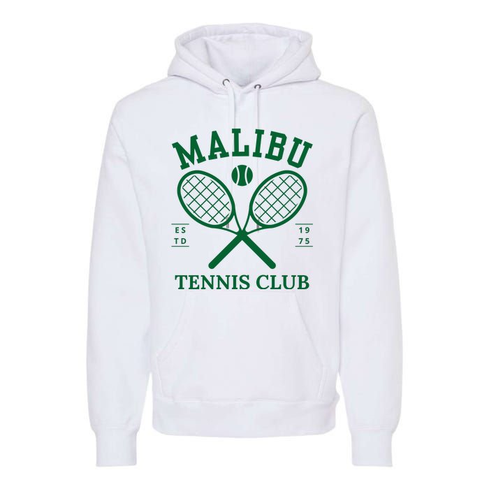 Malibu California Preppy Tennis Club Green Premium Hoodie