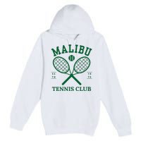 Malibu California Preppy Tennis Club Green Premium Pullover Hoodie