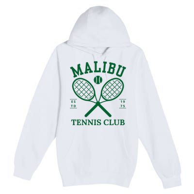 Malibu California Preppy Tennis Club Green Premium Pullover Hoodie