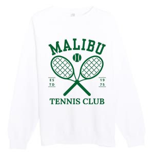 Malibu California Preppy Tennis Club Green Premium Crewneck Sweatshirt