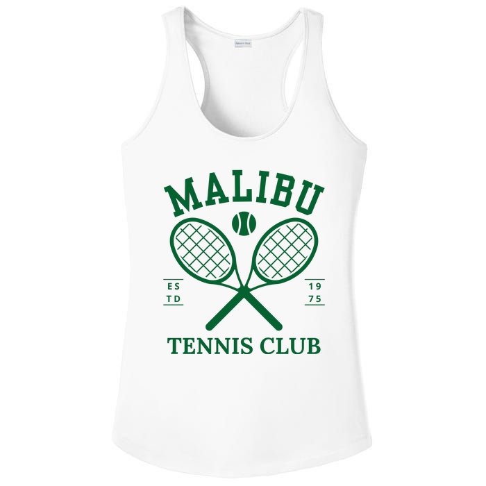 Malibu California Preppy Tennis Club Green Ladies PosiCharge Competitor Racerback Tank