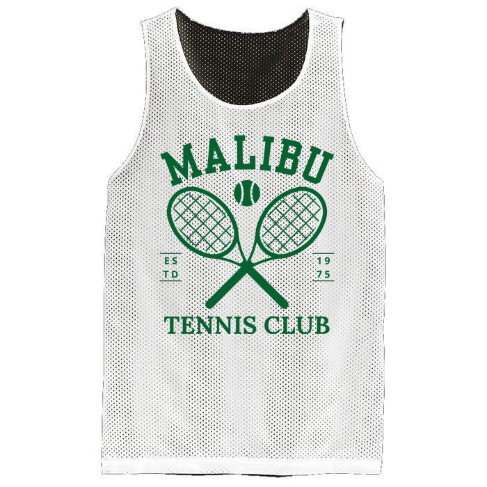 Malibu California Preppy Tennis Club Green Mesh Reversible Basketball Jersey Tank