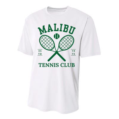 Malibu California Preppy Tennis Club Green Performance Sprint T-Shirt