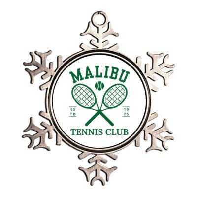 Malibu California Preppy Tennis Club Green Metallic Star Ornament