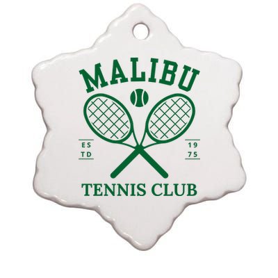 Malibu California Preppy Tennis Club Green Ceramic Star Ornament