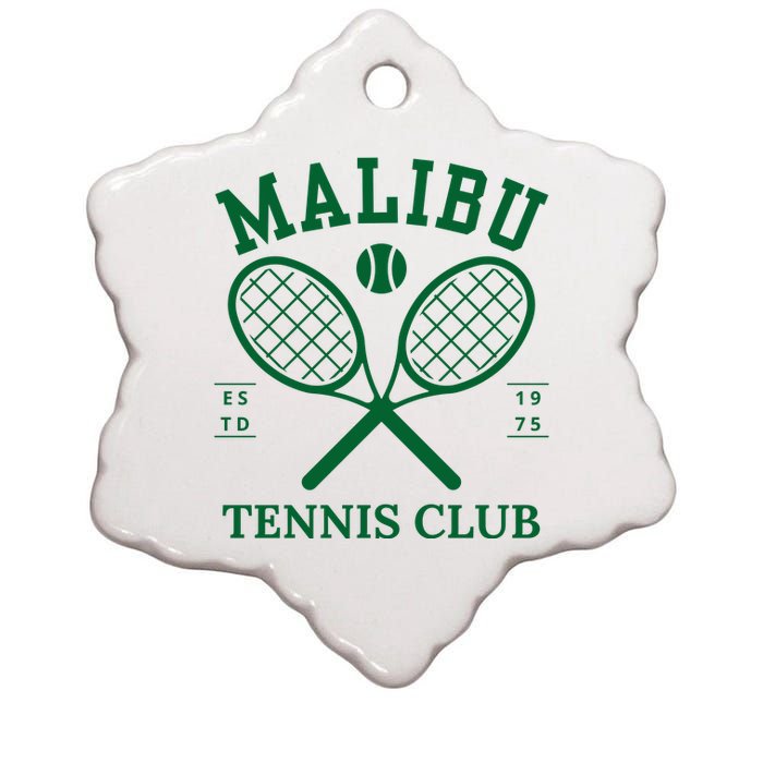 Malibu California Preppy Tennis Club Green Ceramic Star Ornament