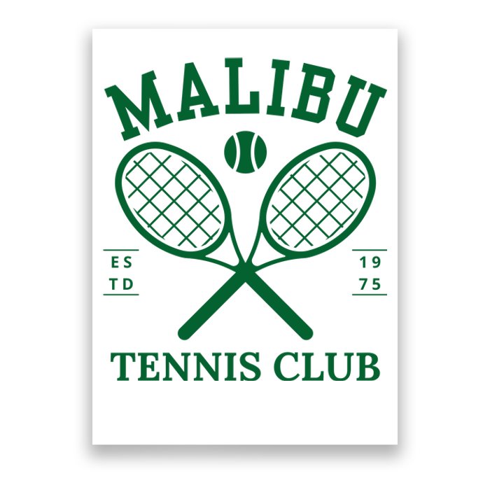 Malibu California Preppy Tennis Club Green Poster