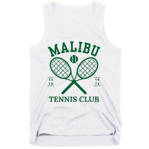 Malibu California Preppy Tennis Club Green Tank Top