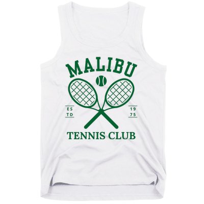 Malibu California Preppy Tennis Club Green Tank Top