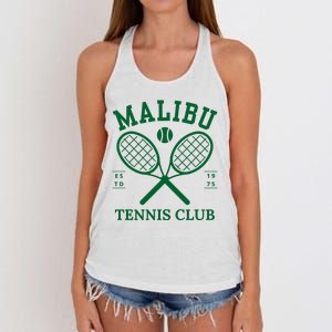 Malibu California Preppy Tennis Club Green Women's Knotted Racerback Tank