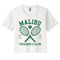 Malibu California Preppy Tennis Club Green Women's Crop Top Tee