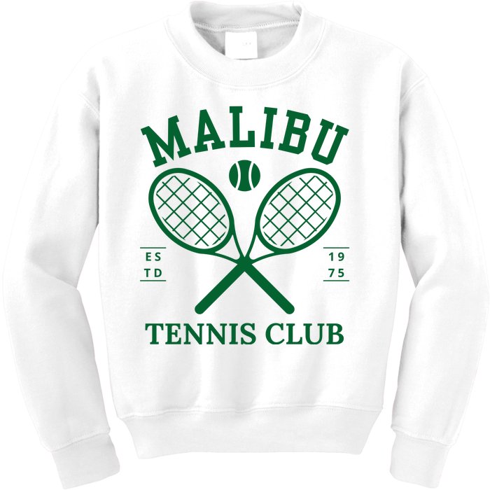 Malibu California Preppy Tennis Club Green Kids Sweatshirt