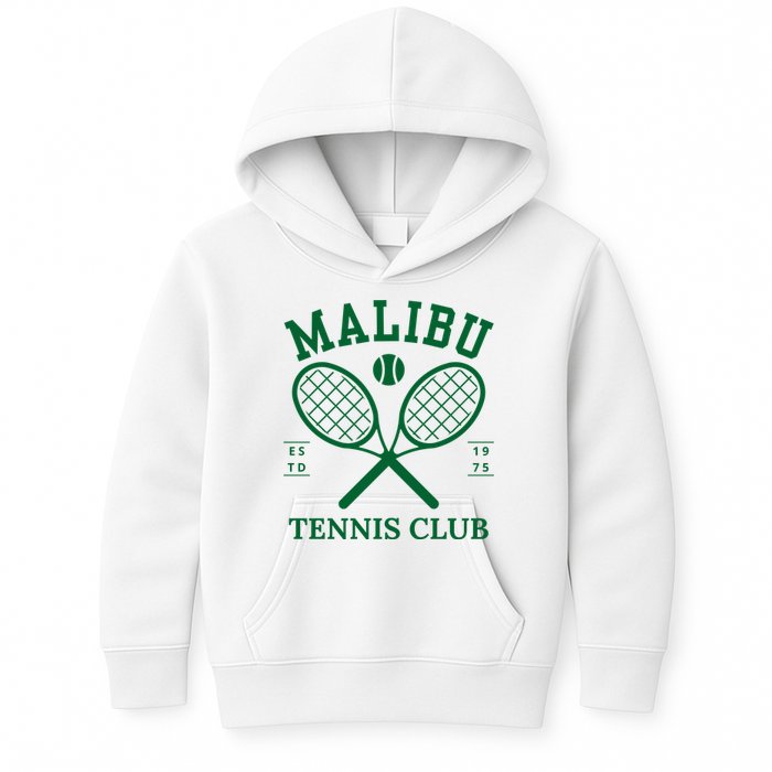 Malibu California Preppy Tennis Club Green Kids Hoodie