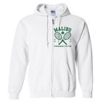 Malibu California Preppy Tennis Club Green Full Zip Hoodie