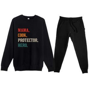 Mama Cook Protector Hero Mom Mama Chef Cooker Profession Gift Premium Crewneck Sweatsuit Set