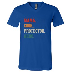 Mama Cook Protector Hero Mom Mama Chef Cooker Profession Gift V-Neck T-Shirt