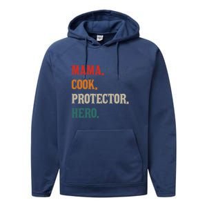 Mama Cook Protector Hero Mom Mama Chef Cooker Profession Gift Performance Fleece Hoodie