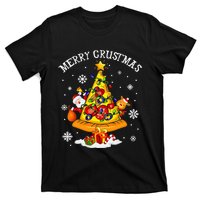 merry crustmas pizza christmas tree xmas T-Shirt