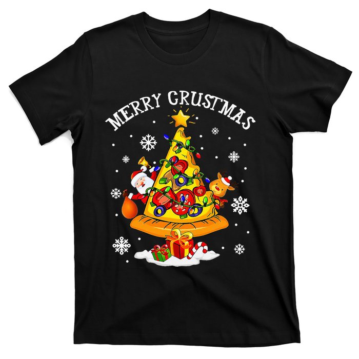 merry crustmas pizza christmas tree xmas T-Shirt