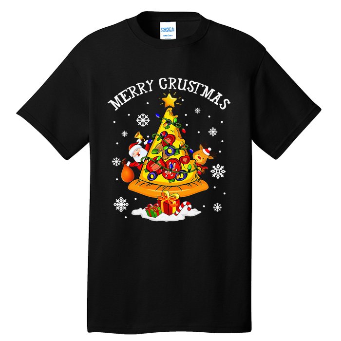 merry crustmas pizza christmas tree xmas Tall T-Shirt