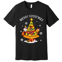 merry crustmas pizza christmas tree xmas Premium T-Shirt