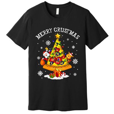 merry crustmas pizza christmas tree xmas Premium T-Shirt