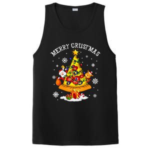 merry crustmas pizza christmas tree xmas PosiCharge Competitor Tank