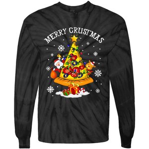 merry crustmas pizza christmas tree xmas Tie-Dye Long Sleeve Shirt