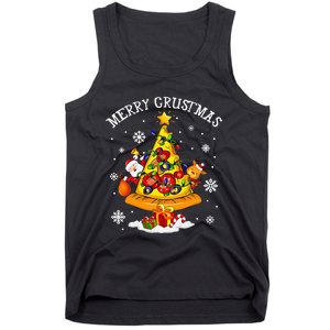 merry crustmas pizza christmas tree xmas Tank Top