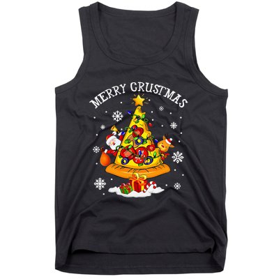 merry crustmas pizza christmas tree xmas Tank Top