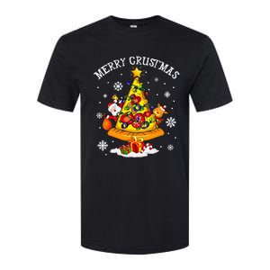 merry crustmas pizza christmas tree xmas Softstyle CVC T-Shirt