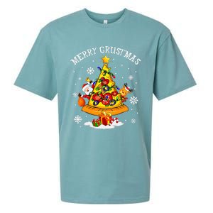 merry crustmas pizza christmas tree xmas Sueded Cloud Jersey T-Shirt