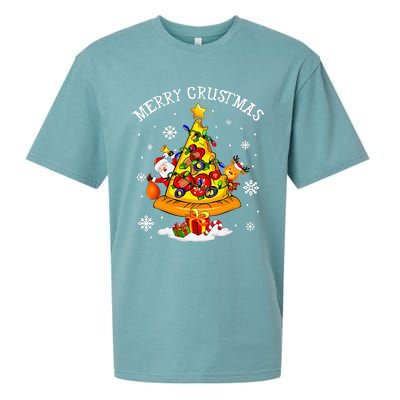 merry crustmas pizza christmas tree xmas Sueded Cloud Jersey T-Shirt