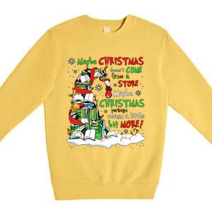 Maybe Christmas Perhaps Means Little Bit More Teacher Gift Premium Crewneck Sweatshirt