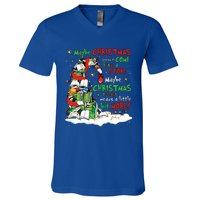 Maybe Christmas Perhaps Means Little Bit More Teacher Gift V-Neck T-Shirt