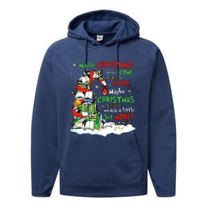 Maybe Christmas Perhaps Means Little Bit More Teacher Gift Performance Fleece Hoodie