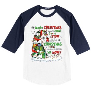 Maybe Christmas Perhaps Means Little Bit More Teacher Gift Baseball Sleeve Shirt