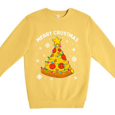 Merry Crustmas Pizza Christmas Tree Xmas Gifts Premium Crewneck Sweatshirt