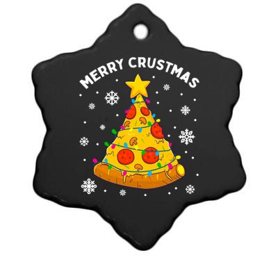 Merry Crustmas Pizza Christmas Tree Xmas Gifts Ceramic Star Ornament