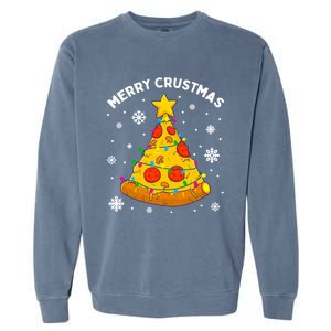 Merry Crustmas Pizza Christmas Tree Xmas Gifts Garment-Dyed Sweatshirt