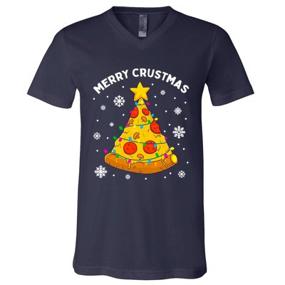 Merry Crustmas Pizza Christmas Tree Xmas Gifts V-Neck T-Shirt