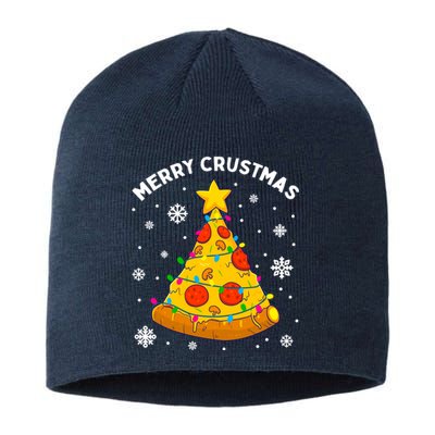 Merry Crustmas Pizza Christmas Tree Xmas Gifts Sustainable Beanie