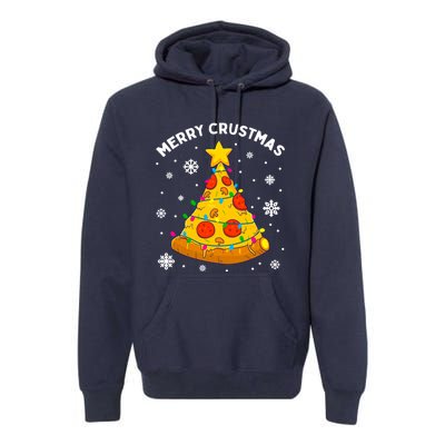 Merry Crustmas Pizza Christmas Tree Xmas Gifts Premium Hoodie