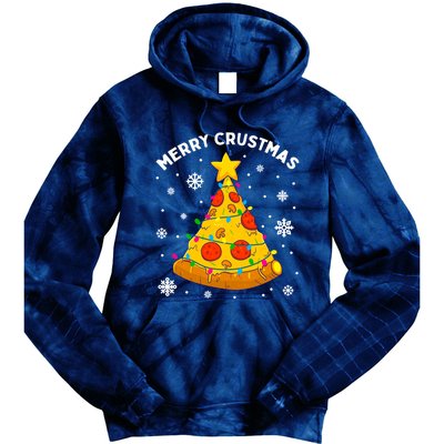 Merry Crustmas Pizza Christmas Tree Xmas Gifts Tie Dye Hoodie