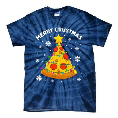 Merry Crustmas Pizza Christmas Tree Xmas Gifts Tie-Dye T-Shirt